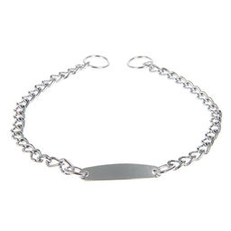 Ошейник - удавка с табличкой под гравировку, 50 см, толщина проволоки 2,5 мм