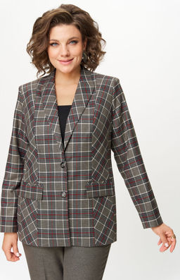 Костюм БелЭльСтиль 412/609 клетка красно-коричневая фото 6