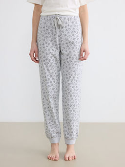Beli Lastikli Bask?l? Kad?n Jogger Pijama Alt?