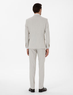 Bej Slim Fit Tak_m Elbise - Cacharel фото 5