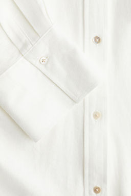 Camisa fruncida en mezcla de lino - H&m фото 3