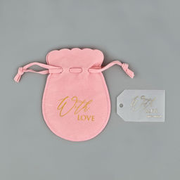 Цена за 5 шт. Мешочек подарочный замшевый С любовью, тиснение, 9 х 12 см +/- 1.5 см - Дарите счастье фото 6