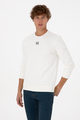 Erkek Regular Fit Bisiklet Yaka Krem Sweatshirt Sepette S_rpriz _ndirim