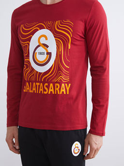Standart Kal?p Galatasaray Bask?l? Erkek Pijama Tak?m?