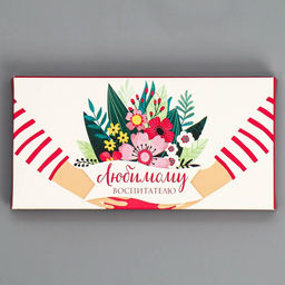 Цена за 5 шт. Коробка для шоколада, кондитерская упаковка, «Любимому воспитателю», 17 х 8.5 х 1.5 см