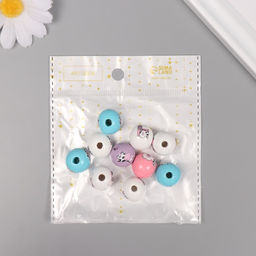 Бусины для творчества дерево "Милые коровки" набор 10 шт 1,6х1,6х1,6 см