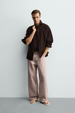 JEANS RELAXED FIT ESTAMPADO RAYAS / Rosa