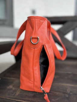 Женская сумка шоппер из эко кожи 0010 Оранжевый - Kenguluna фото 6