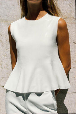 SEQUINNED KNIT PEPLUM TOP - Zara фото 7