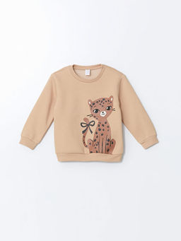 Kedi Bask?l? K?z Bebek Sweatshirt ve E?ofman Alt 2li - Waikiki фото 2