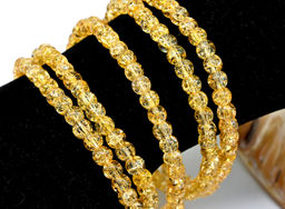 Браслет из сахарного кварца шарик 4мм цв.желтый, 17см