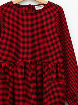 Bisiklet Yaka Ekose Uzun Kollu K?z ?ocuk Elbise - Waikiki фото 3