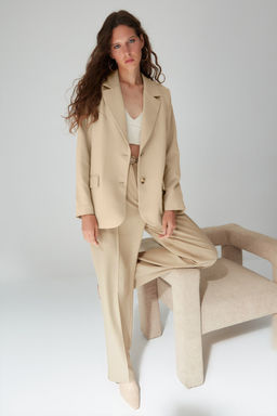 Limited Edition Vizon Regular Astarl? Dokuma Blazer Ceket TWOAW23BC00132