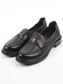 03-DHL206-1 BLACK Лоферы женские (натуральная кожа)