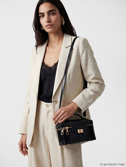 Deri G?r?n?ml? Kad?n Omuz ?antas?