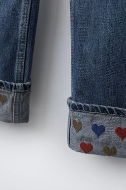 STRAIGHT JEANS WITH HEARTS - Zara фото 4