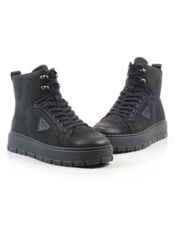 05-AW1002-6M DK. BLUE Ботинки зимние мужские (натуральная кожа, натуральный мех)