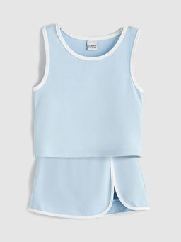 Bisiklet Yaka K?z ?ocuk Atlet ve ?ort Etek