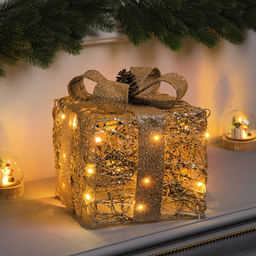 Светодиодная фигура «Подарок» 29×20×20 см, 20 LED, батарейки AAх3 (не в комплекте), свечение теплое белое