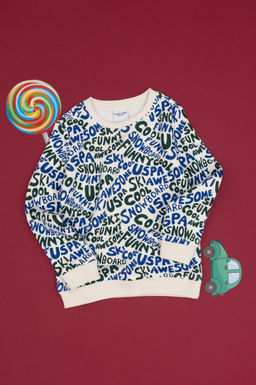 Кремовый свитшот для мальчика Неожиданная скидка в корзине