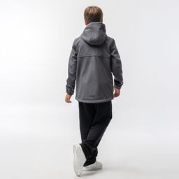 RODOS Куртка софтшелл для мальчика демисезон М-311д Тёмно-серый  фото 5