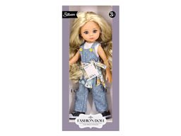 Коллекционная кукла 32см "Silvan. Doll" (HP1211394) густые волосы; в джинс. комбинезоне, футболке и кроссовках, с юбкой килт, в коробке