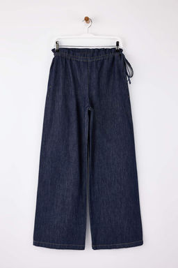 Koyu Mavi Bel Detayl? Yuksek Bel Wide Leg Jeans TWOSS26JE00060
