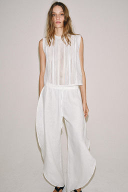 BLUSA ROM?NTICA BORDADA ZW COLLECTION / Blanco - Zara фото 4