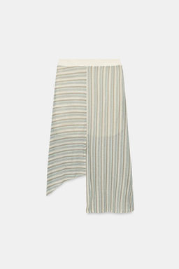ASYMMETRIC STRIPED SKIRT - Zara фото 9