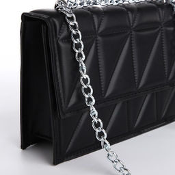 Сумка на клапане, цвет черный 22*15*6 см - Nazamok фото 4