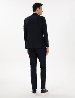 Lacivert Slim Fit Tak_m Elbise