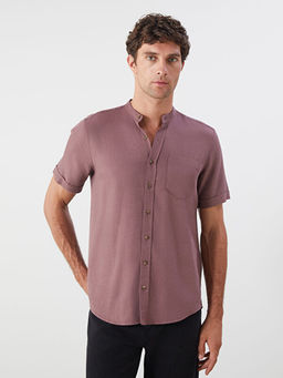 Regular Fit Hakim Yaka K?sa Kollu Erkek G?mlek