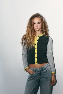 CHAQUETA PUNTO COLOR BLOCK / Multicolor