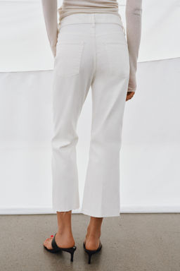 JEANS ZW COLLECTION CROPPED FLARE TIRO MEDIO / Blanco - Zara фото 3