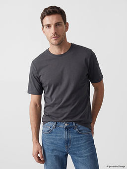 Regular Fit %100 Pamuk Basic Erkek Ti??rt 3l? - Waikiki фото 2
