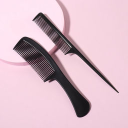 Цена за 4 шт. Набор расчёсок, 2 предмета, чёрный