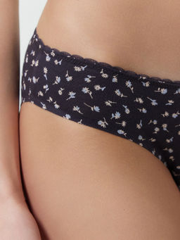 Цена за 2 штуки! ТРУСЫ ЖЕНСКИЕ цветочки на антраците 412404