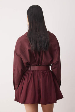 Limited Edition Siyah Sort Astarl? Kemerli Ekstra K?sa/Super Mini Balon Etek TPRAW26ET00003 - Trendyolmilla фото 12