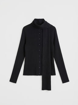 Fular Yaka Fitilli Kad?n Triko H?rka