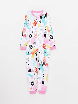 Bisiklet Yaka Bask?l? Uzun Kollu K?z ?ocuk Uyku Tulumu