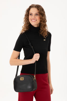 Женская черная сумка через плечо Неожиданная скидка в корзине