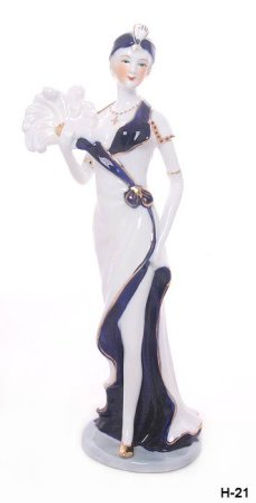Статуэтка Дама с веером 21 см / XH-068C-1 /уп 50/ - Галеонтрейд фото 2
