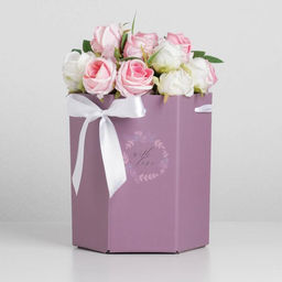 Коробка складная шестигранник Сумеречная лаванда, 17 14,8 19,5 см