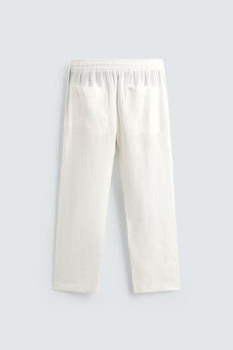 PANTAL?N RELAXED FIT 100% LINO / Blanco - Zara фото 8