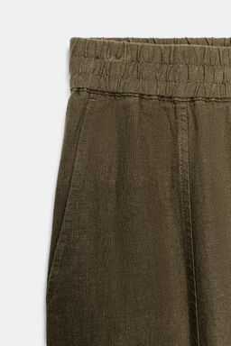 PANTAL?N BARREL CON LINO / Khaki - Zara фото 9