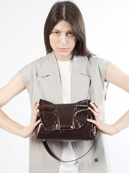 LACCOMA сумка Y2407-2-коричневый натуральная кожа полиэстер