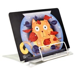 Подставка для книг и учебников арт.54104/ 10 КОТ С АКВАРИУМОМ (27.5х20х19 см, окрашенный чёрный мета