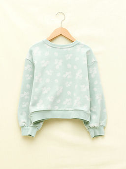 Bisiklet Yaka Bask?l? Uzun Kollu K?z ?ocuk Sweatshirt - Waikiki фото 2