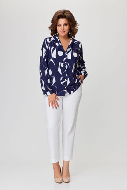 Блуза Swallow 803.2 черный+серебряный узор фото 725