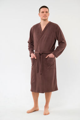 Халат мужской из махры Ренат темно-коричневый - Амадэль фото 2